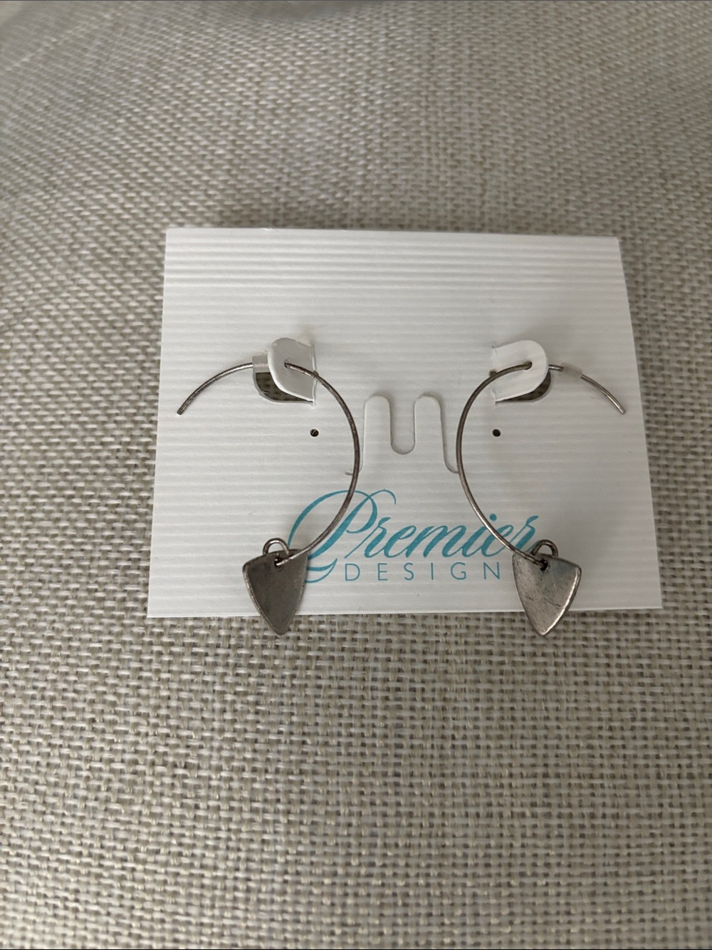 Premier Designs Silver Triangle Hoop Earrings